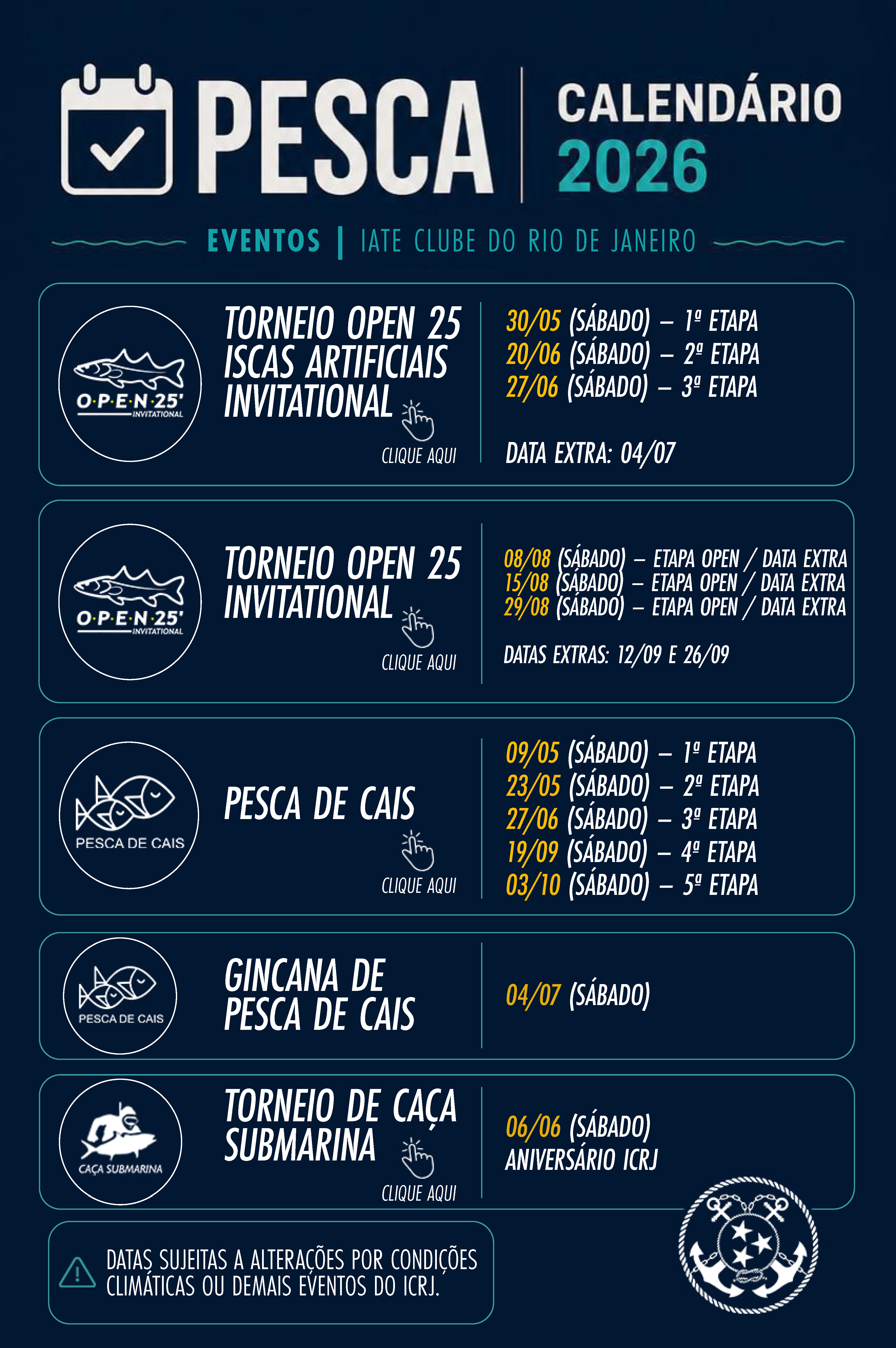 Calendário da Pesca